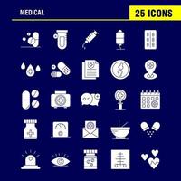 Medical Solid Glyph Icons Set For Infographics Mobile UXUI Kit And Print Design Include Medical Medicine Hospital Healthcare Medical Tube Lab Plus Eps 10 Vector