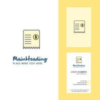 Invoice Creative Logo and business card vertical Design Vector