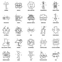 25 conjunto de iconos de línea de mezcla de concepto de negocio vector