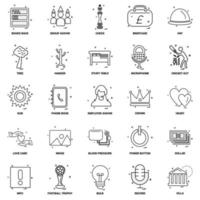 25 conjunto de iconos de línea de mezcla de concepto de negocio vector