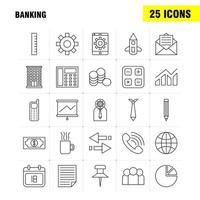 Banking Line Icon for Web Print and Mobile UXUI Kit Such as Mobile Setting Mobile Setting Gear Projector Screen Display Pictogram Pack Vector