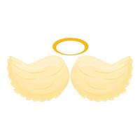 Heaven angel wings icon, cartoon style