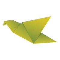vector de dibujos animados de icono de paloma voladora de origami. pájaro de papel