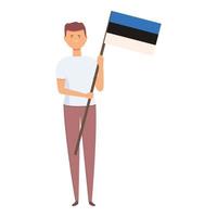 niño con vector de dibujos animados de icono de bandera de estonia. mundo infantil