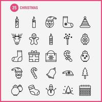 los iconos de la línea de navidad establecidos para el kit de uxui móvil de infografía y el diseño de impresión incluyen el archivo del documento de venta, el texto, la música, los medios de sonido, la colección multimedia, el logotipo y el pictograma de infografía moderna vector