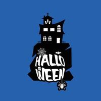 diseño de halloween con tipografía y vector de fondo claro