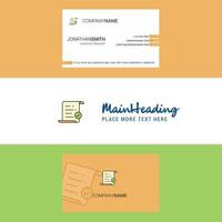 Beautiful Text document Logo and business card vertical Design Vector