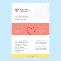 Template layout for Heart comany profile annual report presentations leaflet Brochure Vector Background