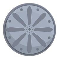 Round manhole icon, cartoon style vector