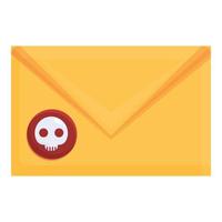 Hacker mail malware icon, cartoon style