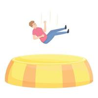 Trampoline evacuation icon, cartoon style vector