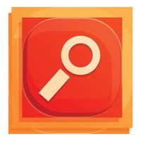 Search button interface icon, cartoon style vector