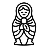 Family nesting doll icon, outline style vector