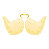 Holy wings icon, cartoon style vector