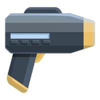 icono de pistola de radar de velocidad, estilo de dibujos animados vector