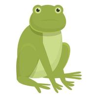 Sad frog icon cartoon vector. Cute green vector