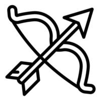 Ancient bow icon, outline style vector