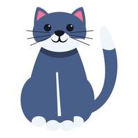 Cute home cat icon, cartoon style vector