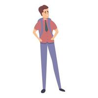 Official school uniform icon, cartoon style vector