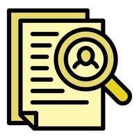 Search candidate icon outline vector. Hr job vector