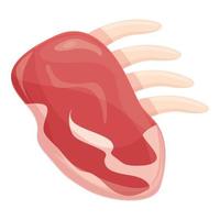 vector de dibujos animados de icono de carne cruda de res. comida de cerdo