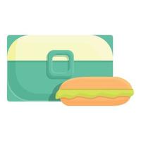 vector de dibujos animados de icono de caja de sándwich. merienda