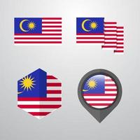 Malaysia flag design set vector