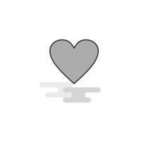 Heart Web Icon Flat Line Filled Gray Icon Vector