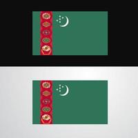 diseño de banner de bandera de turkmenistán vector