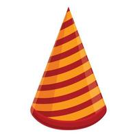 Birthday cone icon, cartoon style vector