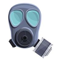 Equipment gas mask icon, cartoon style vector