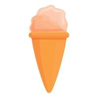 icono de cono de helado, estilo de dibujos animados vector