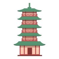 Pagoda building icon cartoon vector. Asian house vector