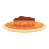 Bbq foie gras icon cartoon vector. French food vector