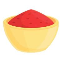 Red chilli powder icon, cartoon style vector