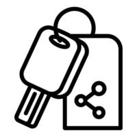 Smart key car sharing icon, outline style vector