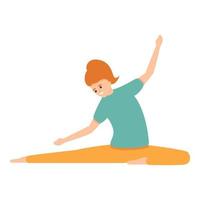 Pilates training icon, cartoon style vector