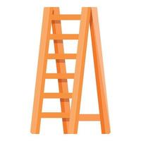 Wooden ladder icon, cartoon style vector