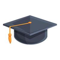 New graduation hat icon, cartoon style vector