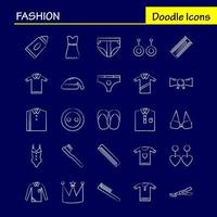 Fashion Hand Drawn Icons Set For Infographics Mobile UXUI Kit And Print Design Include Watch Time Hours Minutes Camera Photography Click Pictures Collection Modern Infographic Logo and Pic vector