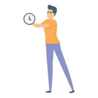 Time task schedule icon, cartoon style vector