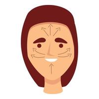 Face massage direction icon cartoon vector. Facial skin vector