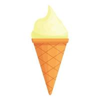 Ice cream cone icon cartoon vector. Summer waffle vector