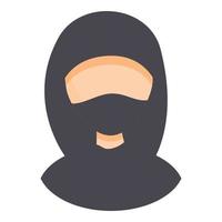 Anonymous hacker icon, cartoon style vector