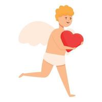 Running cupid icon cartoon vector. Love day vector
