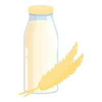 Wheat milk icon cartoon vector. Vegetable drink vector