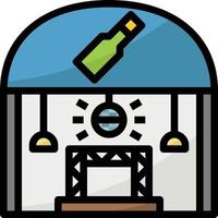 edificio del piso de la fiesta disco pub - icono de contorno lleno vector