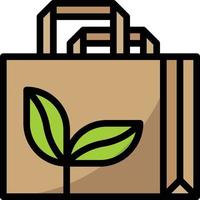 bag paper recycle packaging ecology - filled outline icon vector