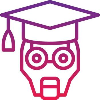 education robot ai artificial intelligence - gradient icon vector
