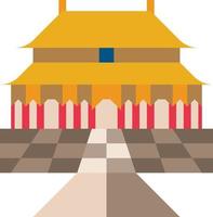 forbidden city travel place antique china - flat icon vector